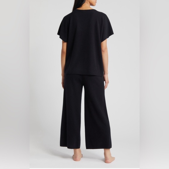 Nordstrom Crop 100% Cashmere set Black, Size Small, $365 - Picture 5 of 5